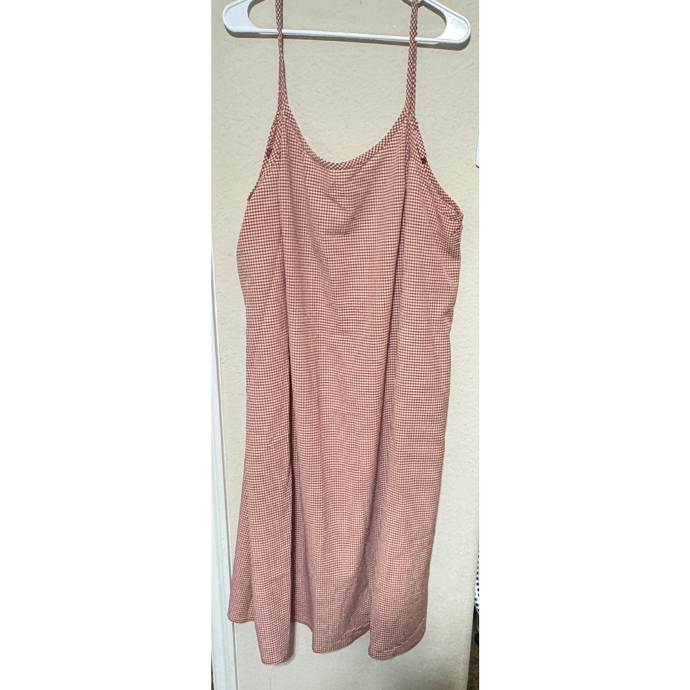 Vintage More Jazz Midi Dress Sz 24W Gingham Prairie Cottagecore Sleeveless USA